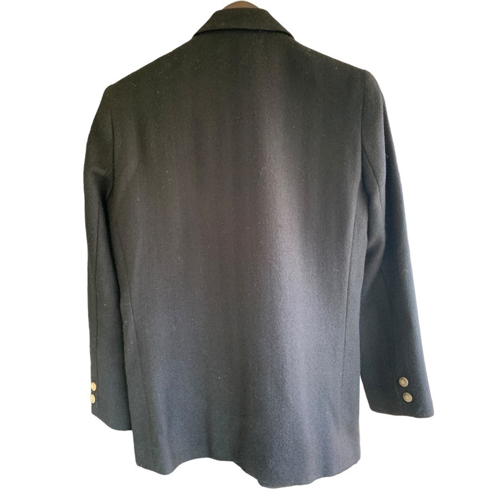 Lands' End Black Single Button Blazer Size 4P Wool & Mohair Blend Notched Lapel - Picture 3 of 9